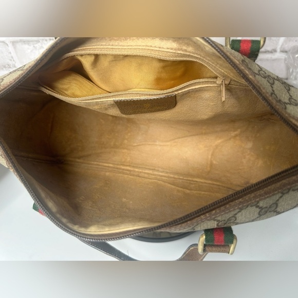 GUCCI Accessory Collection Vintage Satchel Bag GG coated canvas Top zip closure - Picture 8 of 10